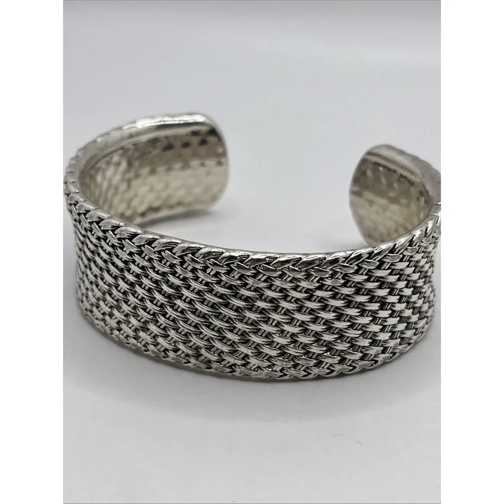 Premier Designs Silver-Tone Textured Cuff Bracelet